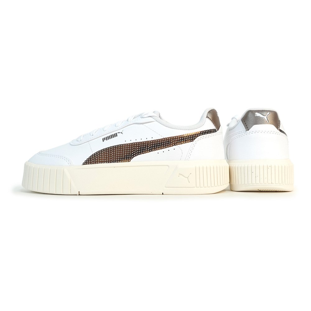 プーマ PUMA スニーカー レディース 厚底 ウィメンズ キャリーナ ミア シークイン 408859_01 プーマホワイト/ブロンズ