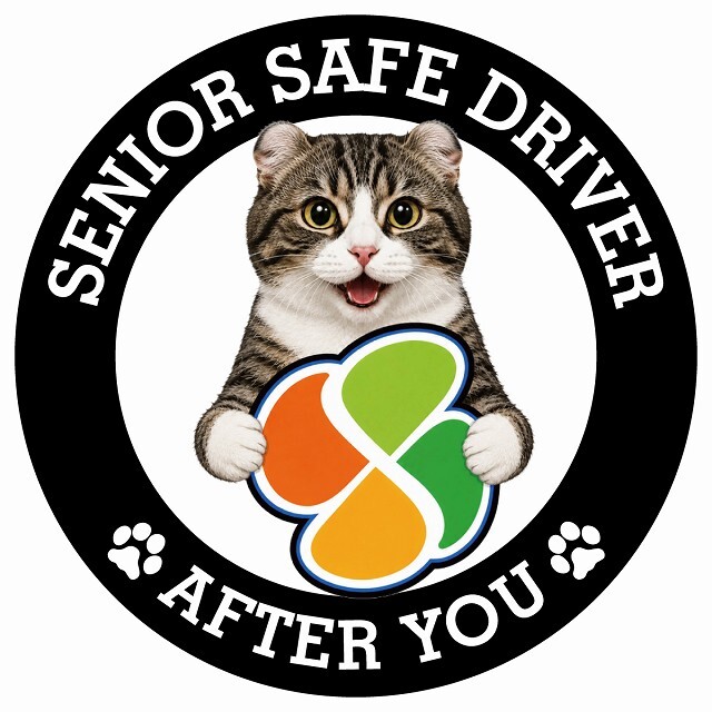 カーサイン 高齢者マーク SENIOR SAFE DRIVER キンカロー ステッカー シール 直径13cm 肉球 日本製 車