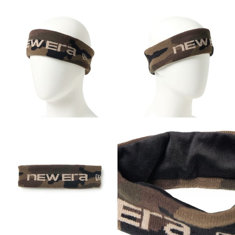 ヘアバンド NEWERA ニューエラ ニットヘアバンド ヘッドバンド スポーツバンド 15135208 15135209 汗止め 秋冬 内側フリース 幅広 メンズ レディース ユニセックス ウッドランドカモ 迷彩 ブラック ジュニア ヨガ ジム サッカー テニス ランニング ダンス トレーニング