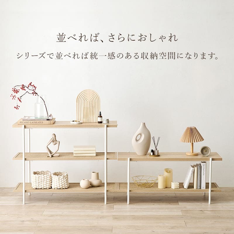テレビ台 テレビボード オープンラック 幅100cm 奥行39cm 高さ45cm TVボード シェルフ 木目調 ラタン調 棚 ラック 大容量 スリム 玄関収納 キッチン収納 本棚 CDラック リビング 薄型 収納ラック 北欧 新生活
