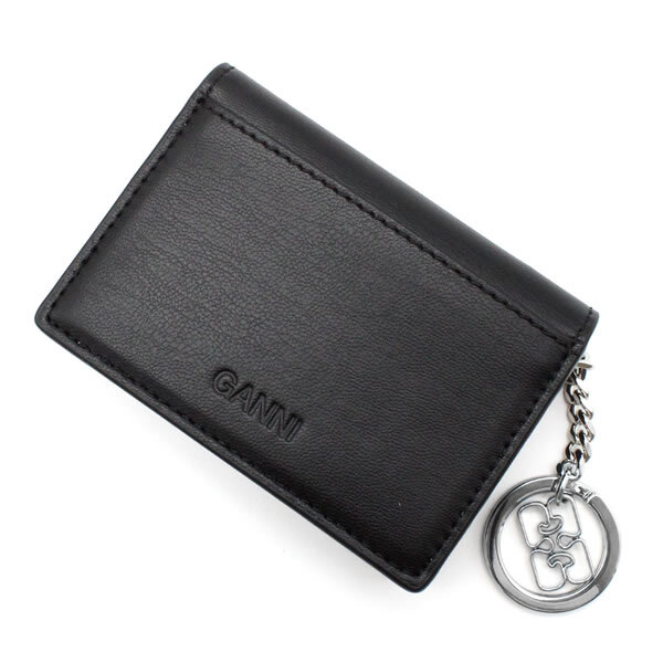 GANNI ガニー カードケース A6395-099 Card Holder カードホルダー キーリング付き ブラック