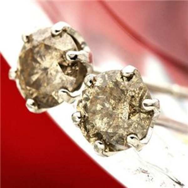 プラチナ ダイヤモンド ピアス Pt900 0.5ct ブラウンダイヤ 一粒 ダイヤピアス スタッドピアス シャンパンカラー 天然ダイヤモンド レディース ジュエリー アクセサリー ギフト プレゼント ラッピング 記念日 誕生日