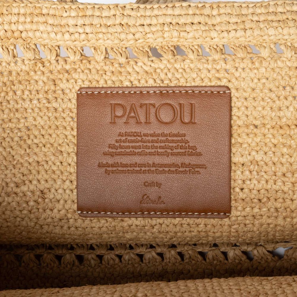 パトゥ PATOU TRAPEZE TOTE BAG GM ラフィア パトゥ ロゴ トラペーズ トート ラージ AC0920215 トートバッグ レディース バッグ