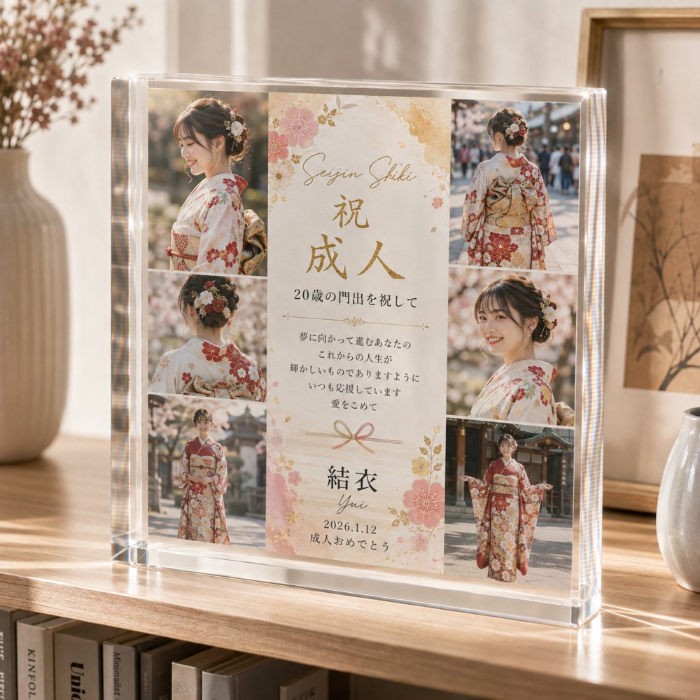 成人祝い ガラスブロック 振袖 記念写真 写真プレート プレゼント 金婚式 家族 リビング ギフト 贈り物 子ども 写真 記念日 親孝行 オーダーメイド 感謝 写真立て 成長記録 名入れギフト ディスプレイ クリスタル 父の日 フォトギフト おしゃれ 敬老の日 結婚記念日 三世代 高級 オリジナル 名入れ 記念品 誕生日 写真入り サプライズ 母の日 フォトキューブ フォトフレーム 孫【c01】