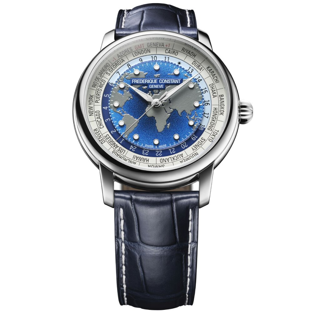 フレデリック・コンスタント FREDERIQUE CONSTANT クラシック ワールドタイマー マニュファクチュール FC-719BLW3H6 腕時計 自動巻き メンズ