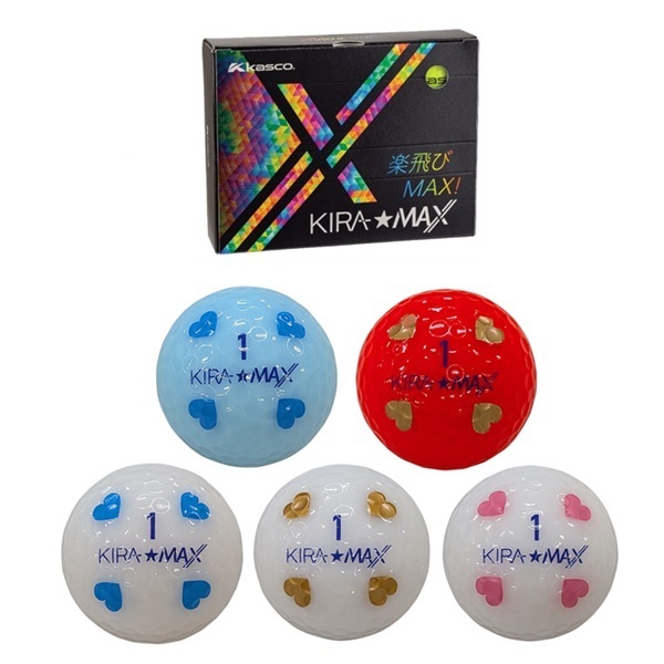 キャスコ ゴルフボール KIRA★MAX キラマックス ハート 1ダース 12個入り 2026年発売 Kasco お誕生日祝い お祝い 記念品 お父さん 父の日 彼氏 男性 30代 40代 50代 60代 母の日 お母さん 還暦祝い 敬老の日 彼女 人気プレゼント プレゼント