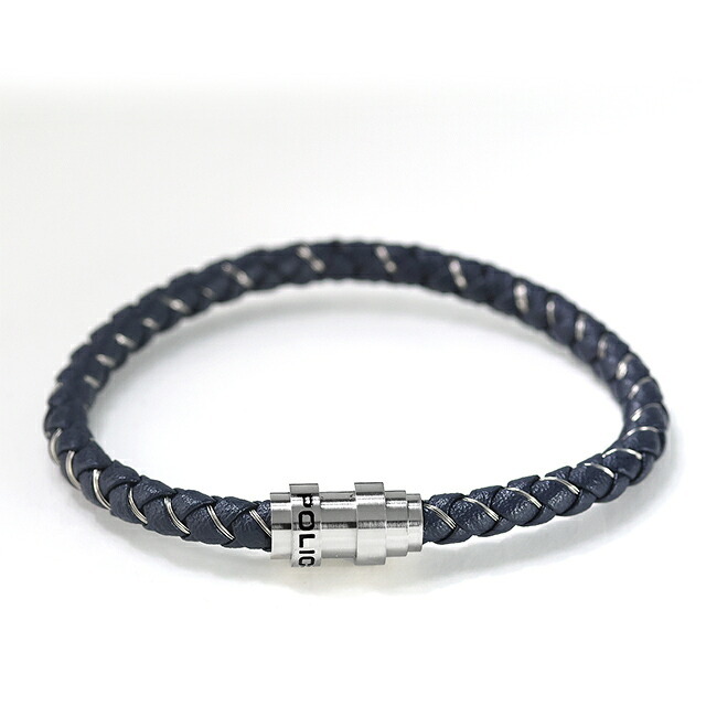 ポリス ブレスレット メンズ ブランド POLICE GRIPCORE GB0082303 ネイビー シルバー アクセサリー