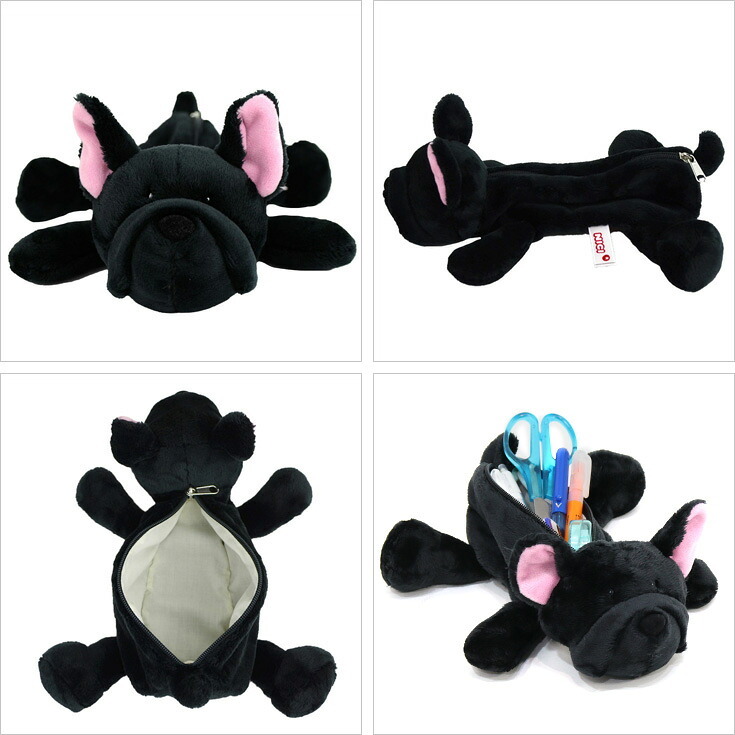  NICI ニキ フィギュアポーチ フレンチブルドッグ 犬 ペンケース 筆箱 ブルドッグ 定形外 送料無料 イヌ  ポーチ ぬいぐるみ アニマル 動物 小物入れ ステーショナリー 洗濯可
