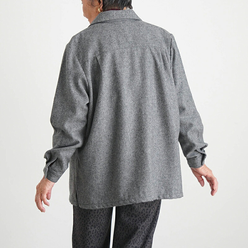 シニアファッション レディース 80代 70代 60代 90代 秋冬 あったか ウール混 あったか 背裏付き 羽織りシャツ おばあちゃん 服 誕生日 プレゼント 婦人服 女性 ハイミセス ミセス 祖母 お年寄り 老人 高齢者（csz-ft4-4-155）