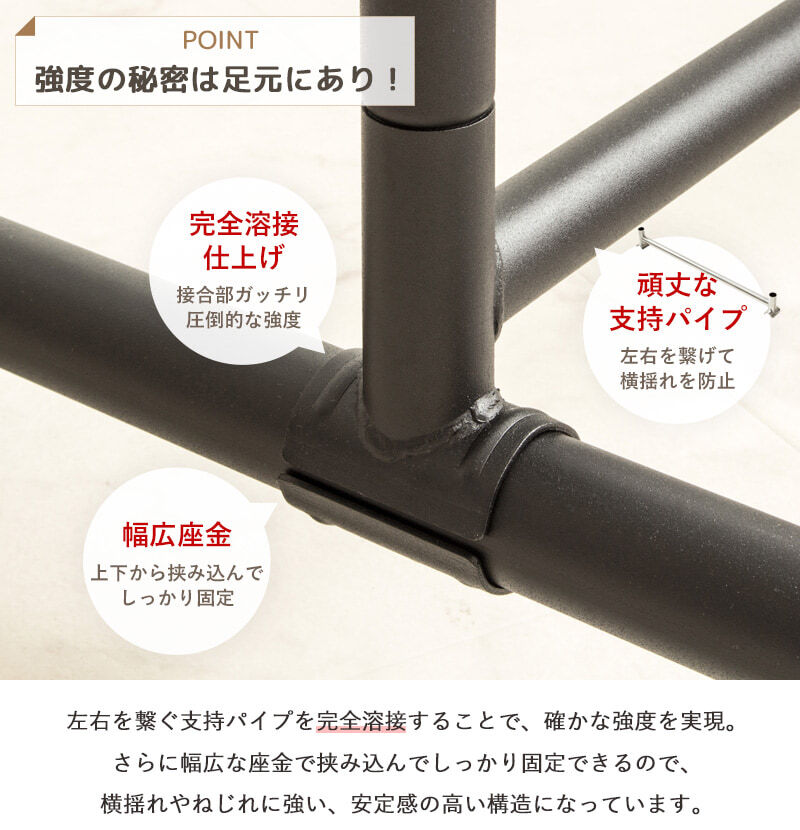 ラック ハンガー スリム キャスター付き 頑丈 耐荷重80kg おしゃれ 省スペース 大容量 幅82 伸縮可能 シンプル 衣類ハンガー 洋服掛け 衣類収納 コートハンガー コンパクト 組立簡単 シングル ph-80-mb 新生活