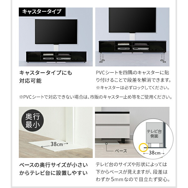 WALLインテリアテレビスタンド テレビ台用スタンド 32～65v対応 壁寄せテレビ台 TVスタンド 背面収納 コード収納 ホワイト 白 震度7耐震試験済み 新生活