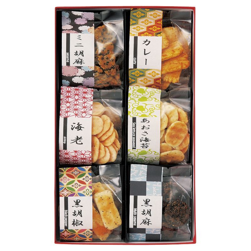 お歳暮・冬ギフト お煎餅6種詰合せ あられ煎 (AS-01) ※送料無料(北海道・沖縄・離島への配送不可)