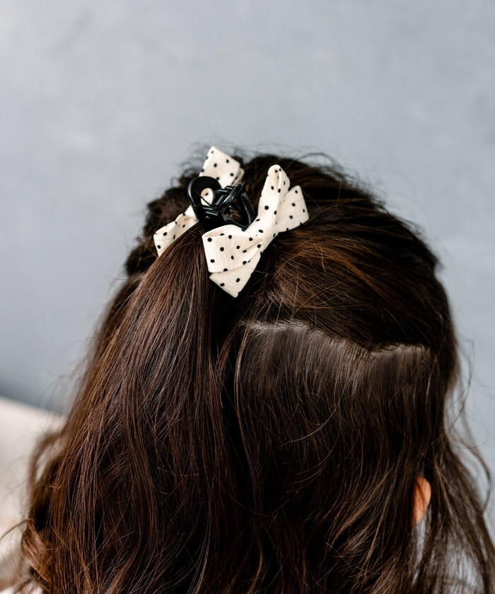 バンスクリップ リボン 小さめ 通販 Rora プチドット ヘアアクセサリー 髪飾り ヘアアレンジ かわいい ドット柄 キッズ 子供用 女の子 ママ 姉妹 リンクコーデ お揃い 上品 カジュアル フォーマル 入学式 卒園式 キッズファッション