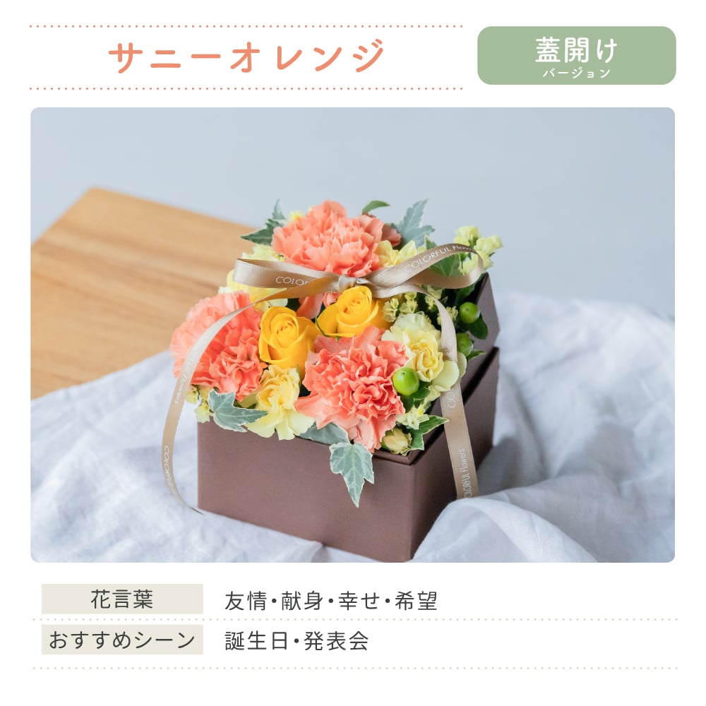 <季節のお花おまかせ>フラワーギフトボックスアレンジメント　リボン付き　 そのまま飾れる 生花 花市場から直送  父の日 お祝い お誕生日 結婚祝い フラワーボックス バラ カーネーション かわいい おしゃれ 女性 ギフト プレゼント 即日発送 手提げ付き  メッセージカード無料
