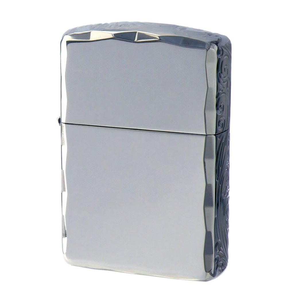 【名入れ】【送料無料】zippo ジッポーライター アーマー３面彫刻 流水紋 Ni 両面コーナーシャインレイカット Niミラー RYUSUI-NI オイルライター カッコイイ おしゃれ 彫刻 高級感 エレガント ギフト 誕生日 プレゼント [zRYUSUI-NI]