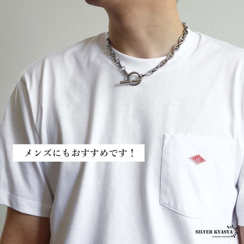 ステンレス マンテルネックレス アンカー チェーンネックレス 18KGP ゴールド シルバー シンプル 存在感 メタル お洒落 錨 レディース 女性 金属アレルギー対応