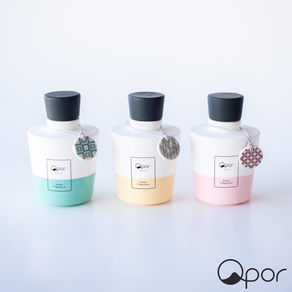 【送料無料】アロマディフューザー ギフト 九谷焼 Qpor Lサイズ (ピンク/ベージュ/グリーン) フレグランスセット (加賀紅茶/ホワイトティー) 陶器 アロマポット おしゃれ プレゼント