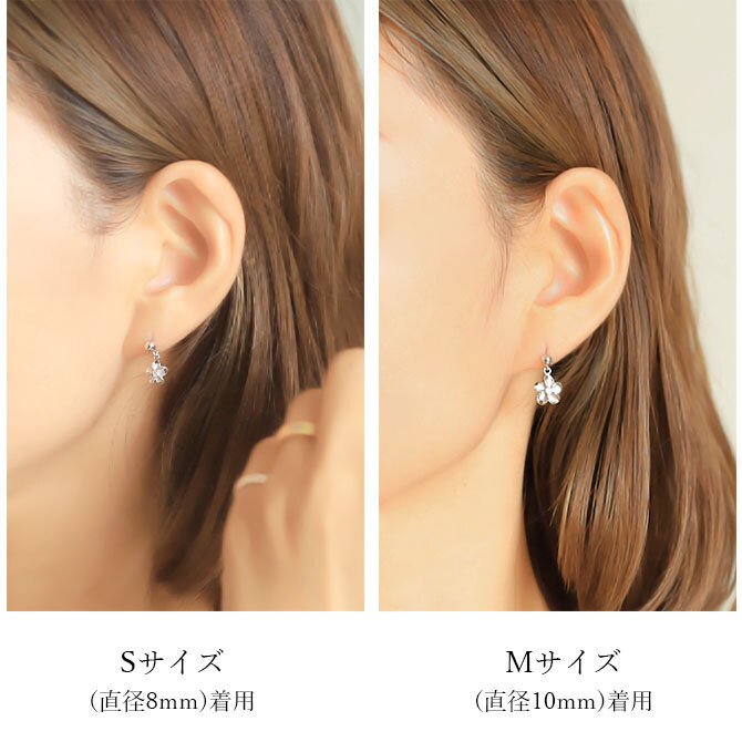 ハワイアンジュエリー ピアス ハワイアン ピアス プルメリアピアス ジルコニア 8mm 10mm 選べる シルバー925 ロジウムコーティング メール便 20G ゲージ SE18201 彼女 妻 女性 レディース 誕生日 プレゼント ハロウィン 【品番：SE56018】