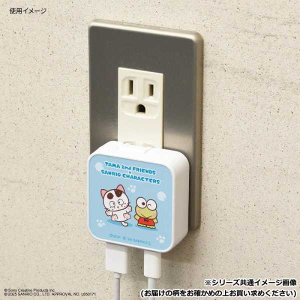 ACアダプタ USB Type-C 急速充電器 タマ＆フレンズ サンリオ ポチャッコ キャラクター グッズ スマホ タブレット 充電器 2ポート 同時充電 PSE認証済 サンリオ正規ライセンス品