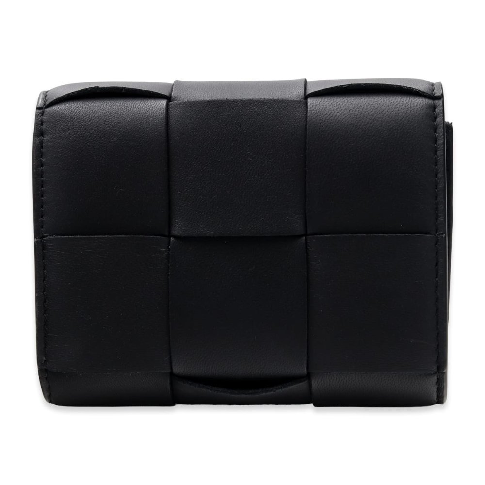 選べる2色 ボッテガヴェネタ BOTTEGA VENETA 三つ折り財布 カセット マキシイントレチャート メンズ レディース ミニ財布 本革 レザー 小銭入れ ブラック 黒 アーモンド ベージュ 651372 V3UO1