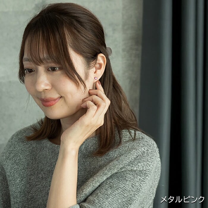 セカンドピアス 純チタン 軸太0.75mm 長さ10mm つけっぱなし 100％純チタン ピアス ハート 金属アレルギー対応 返金保証 医療用 片耳 1個 耳たぶ