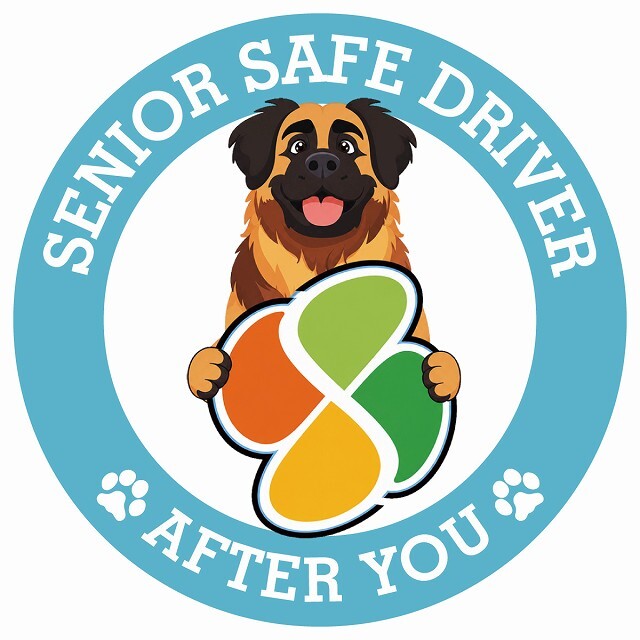 カーサイン 高齢者マーク SENIOR SAFE DRIVER レオンベルガー ステッカー シール 直径13cm 肉球 日本製 車