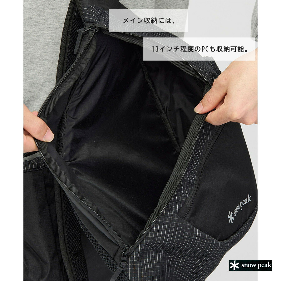 snowpeak Grid Sling Bag ボディバッグ ウエストバッグ 大容量 普段使い 使いやすい シンプル レディース メンズ ギフト プレゼント ブラック 100261sb07