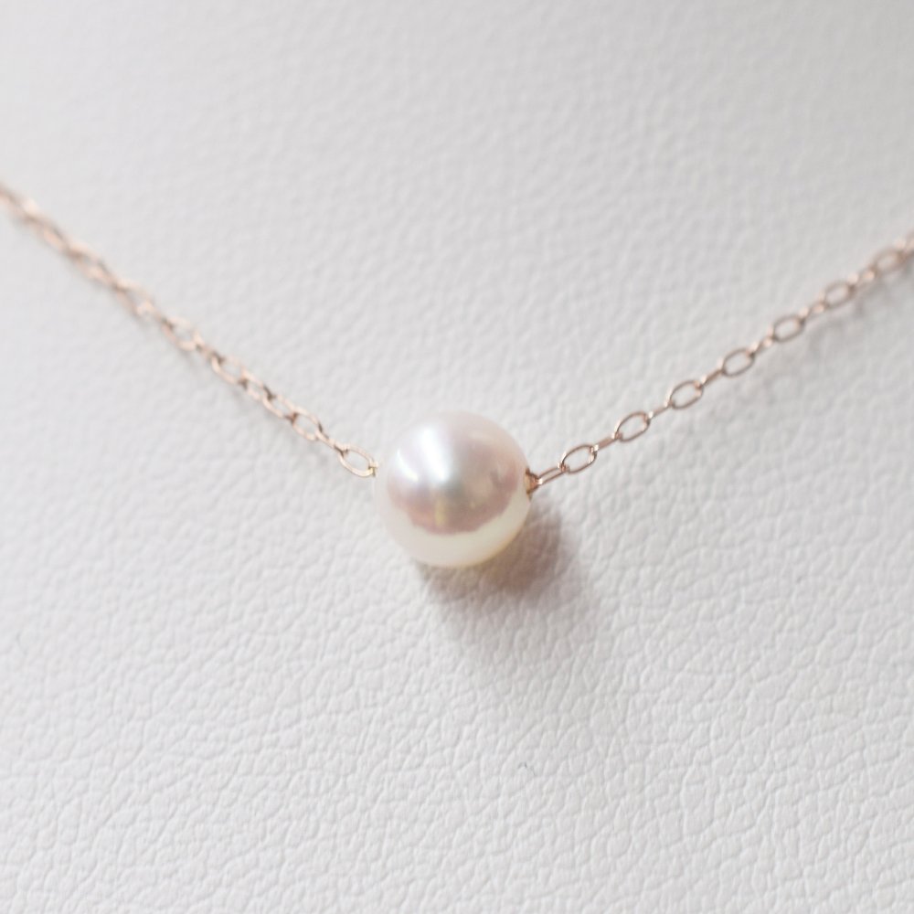 ［pearl323］ 5.5mm - 6mm 1粒 ネックレス ホワイトピンク あこや真珠