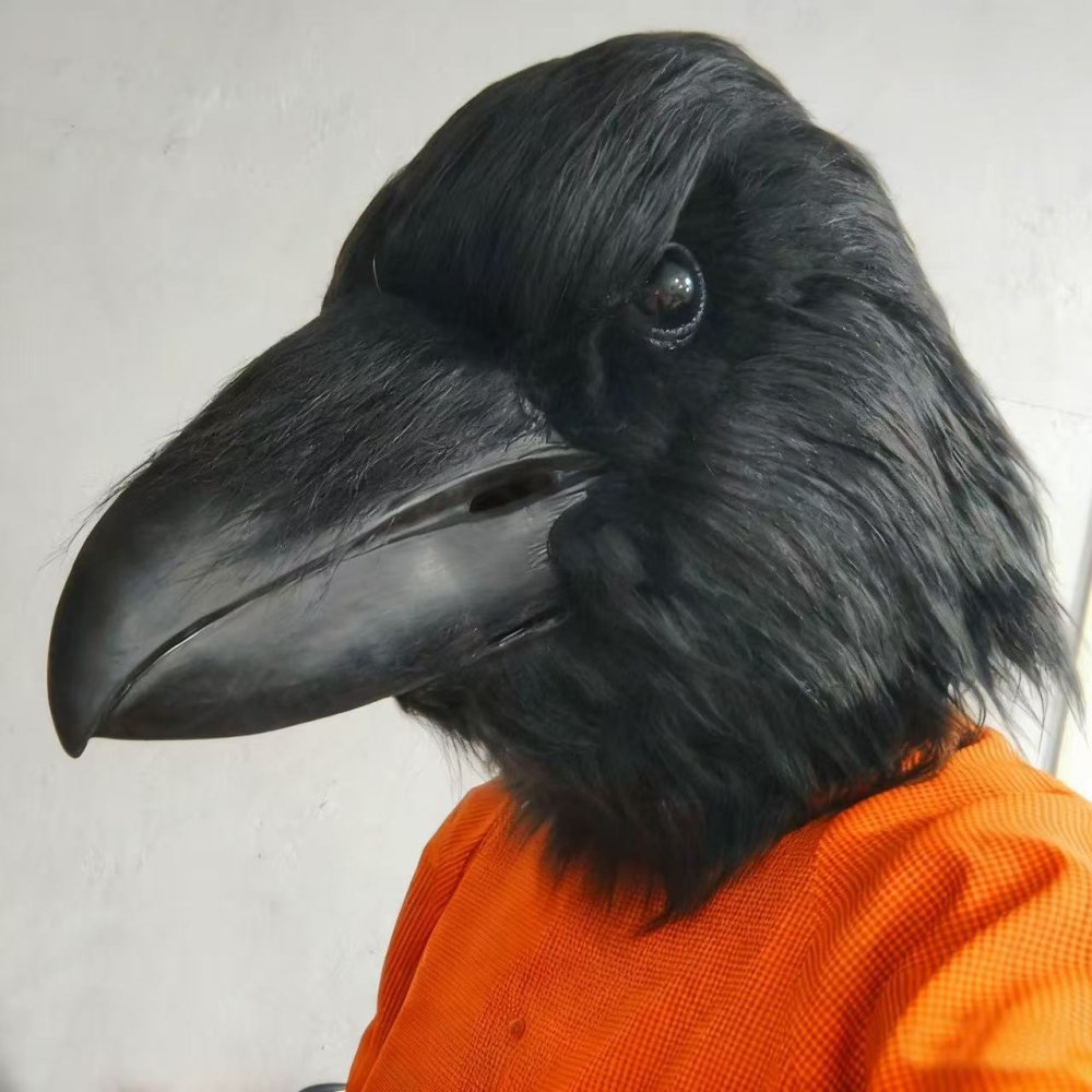 カラス マスク ハロウィン 仮装 コスプレ 鳥マスク カラスマスク ヘッドマスク 被り物 鳥 動物 アニマル リアル 大人用 フリーサイズ 男女兼用 コスチューム 仮面 変装 パーティー イベント 撮影 小道具