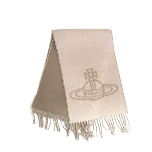 ヴィヴィアンウエストウッド マフラー Vivienne Westwood 81030006 W01MK C405 Double Face Scarf CAMEL キャメル リバーシブル ビッグオーブロゴ