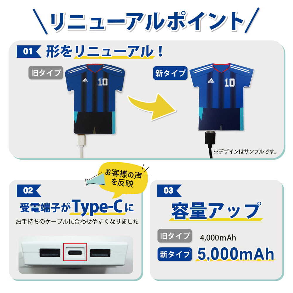 Web deco モバイルバッテリー 【ユニフォーム型 5000mAh】【単品】バスケットボール ユニフォーム ウェブデコ Type-C端子 モバイル充電器 卒部記念品 卒団記念品 名入れ