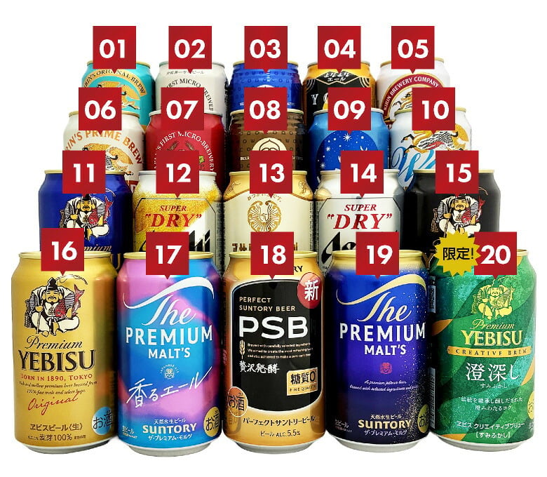 プレミアム・クラフトビール＆定番ビール 国産ビール 豪華バラエティ 飲み比べビールギフト20種 20本 セット誕生日プレゼント お歳暮 お供え  詰め合わせ 出産 お祝い 内祝い お返し 限定エビス 澄深し 送料無料※【包装済】