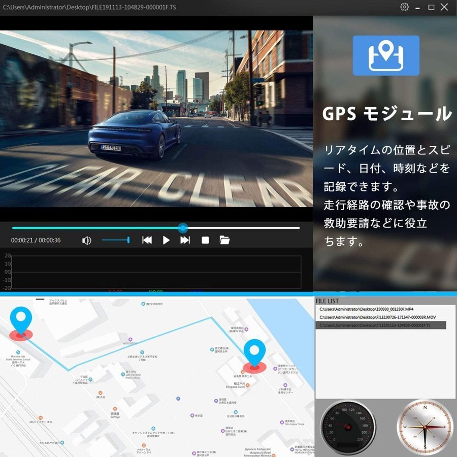 ドライブレコーダー GPS搭載内蔵 4K WIFI SONYセンサー WDR Gセンサー 停車監視 動体監視 スマホ連携 32GBカード付属 日本語操作 日本語説明書 ※24時間監視を導入するには専用の常時電源をご用意ください。ドラレコ 旅行