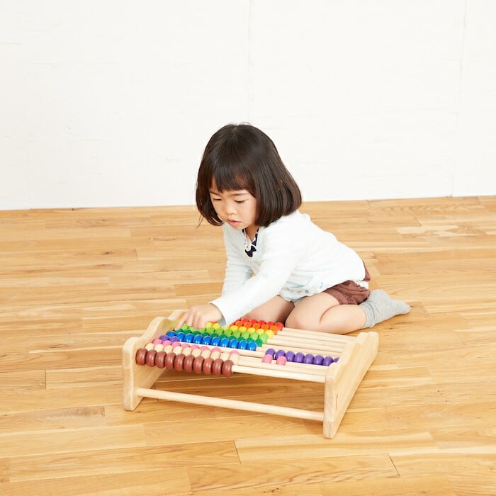 知育玩具 木製そろばん レインボーアバカス 10段のカラフルおもちゃ 3歳 木製 男の子 女の子