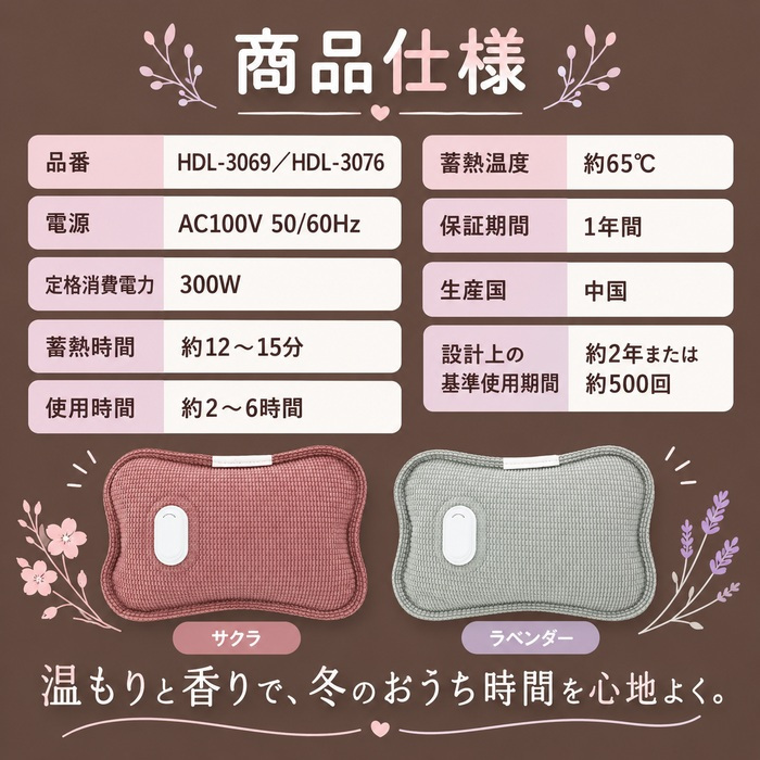 湯たんぽ 香り付き 充電式 蓄熱式 かわいい さくら/ラベンダーの香り 空焚き防止 過熱防止 電気湯たんぽ コードレス 長時間保温 防寒グッズ 繰り返し使える ギフト プレゼント 電気あんか 急速充電