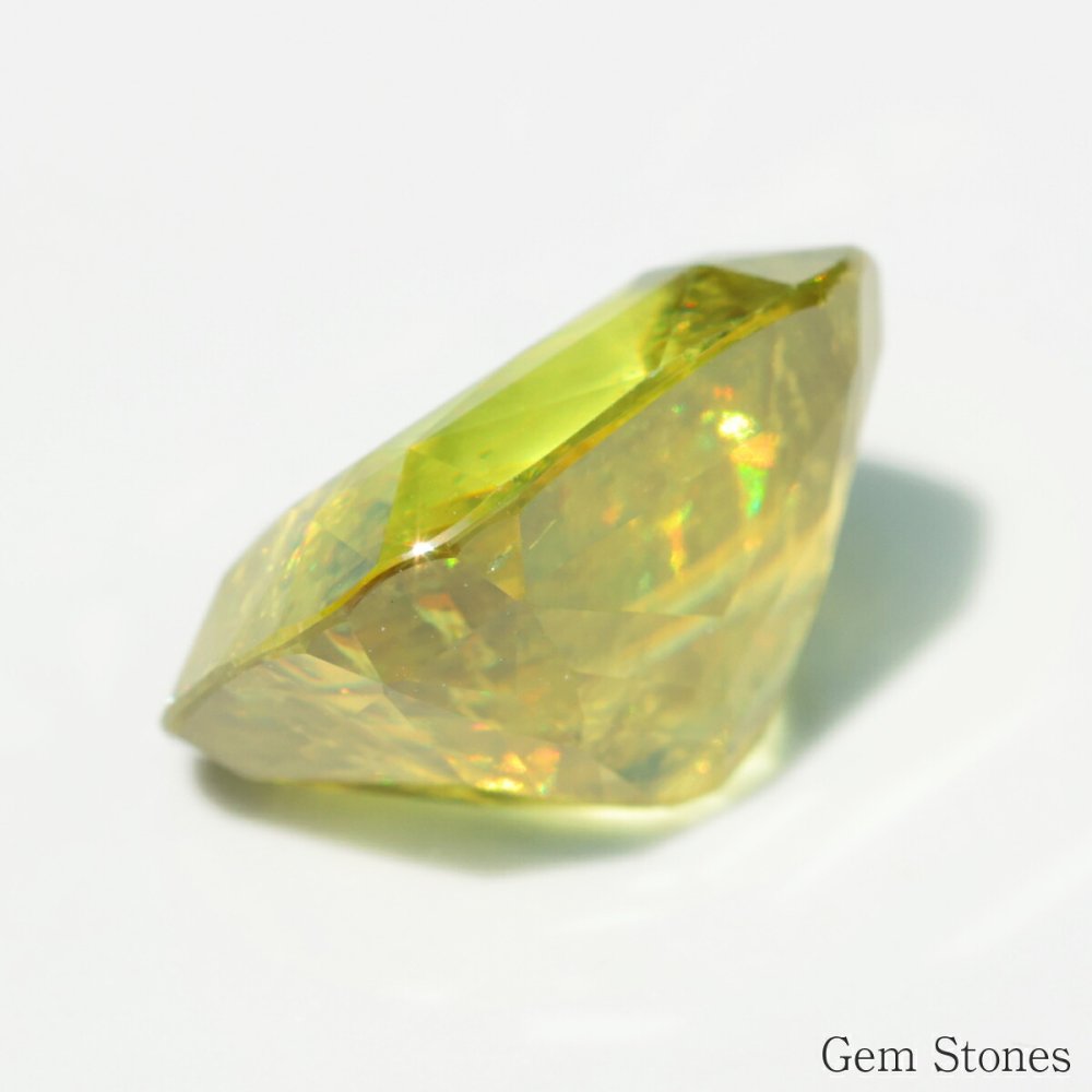 スフェーン 5.164ct 高品質 ルース 宝石 裸石 大粒 イエロー グリーン ジュエリー オリジナル 制作 コレクション 記念 お守り 誕生日 プレゼント