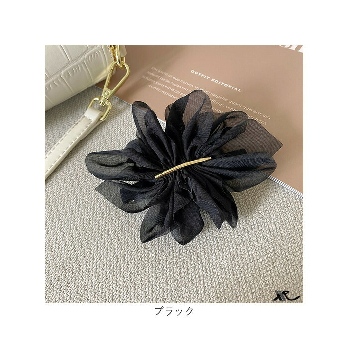 バレッタ 大きめ 通販 シフォンバレッタ ヘアアクセサリー レディースヘアアレンジ 大人可愛い ヘアクリップ まとめ髪 上品清楚 髪飾り 普段使い 通勤 通学 結婚式 二次会 髪留め パーティヘア飾り 簡単ヘアアレンジ イベントヘア