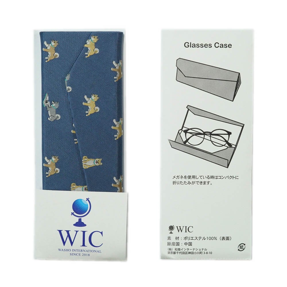 WIC DESIGN／ メガネケース（犬柄)  折り畳み式 眼鏡ケース スリム クリスマス バレンタインプレゼント ギフト　ブランド  キャラクター WICPP503983EG