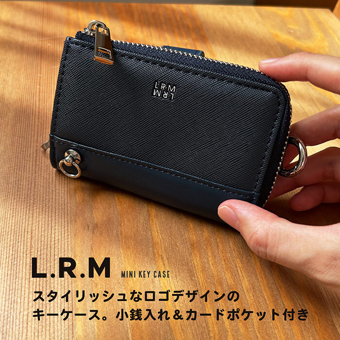 キーケース L.R.M NEO(ネオ) 角シボ合皮キーケース バイカラー ロゴ おしゃれ レディース プレゼント ギフト 贈り物 おすすめ 新作 合皮 女子高校生 女子中学生 社会人 普段遣い クリスマス 誕生日 鍵 フック キーカバー カード カードケース ポケット 小さめ 小さい