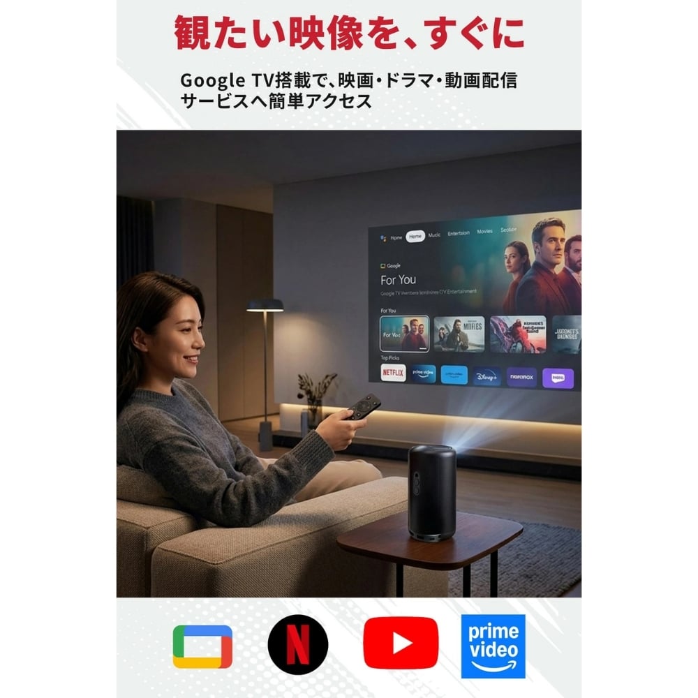 【ラッピング無料】Anker Nebula Capsule 3 モバイルプロジェクター D2425N11 Google TV フルHD 1080p 200ANSIルーメン バッテリー内蔵