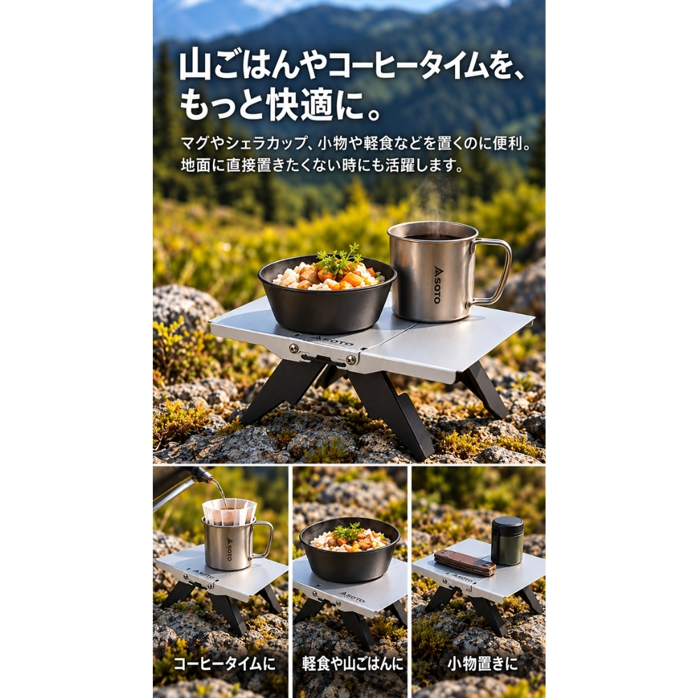 SOTO ソト Trail Table トレイルテーブル ST-3501 TriTrail専用 軽量 折りたたみ ミニテーブル キャンプ アウトドア用