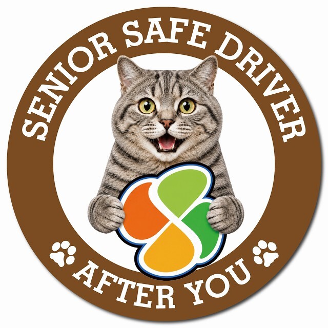 カーサイン 高齢者マーク SENIOR SAFE DRIVER マンクス マグネット 強力 直径13cm 肉球 日本製 車 ステッカー