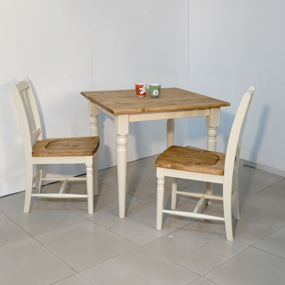 ダイニングテーブル ラベンダー 無垢材 パイン材 天然木 80×80cm・135×80cm W80xD80xH72cm / W135xD80xH72cm 食卓テーブル 木製 食卓机 リビング ダイニング ホワイト おしゃれ 新生活