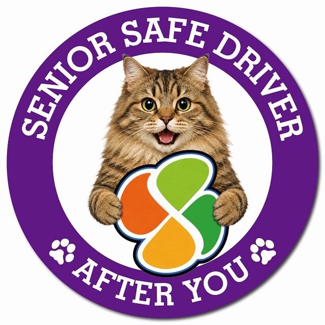 カーサイン 高齢者マーク SENIOR SAFE DRIVER サイベリアン マグネット 強力 直径13cm 肉球 日本製 車 ステッカー