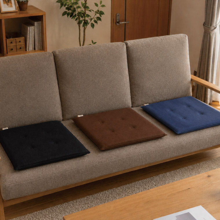 シートクッション 45×45cm メッシュ 座布団 椅子用 車用 クッション 洗える 手洗い ウレタン 2cm 通気性 蒸れにくい オフィス デスクワーク 在宅勤務 ブラック ブラウン ネイビー marino