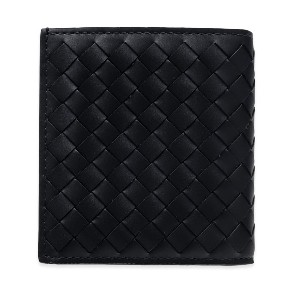 ボッテガヴェネタ 二つ折り財布 メンズ イントレチャート BOTTEGA VENETA 財布 ブラック 黒 小銭入れなし 札入れ カード入れ6枚 本革 レザー カーフスキン コンパクト ウォレット 222338 V47W1 1000