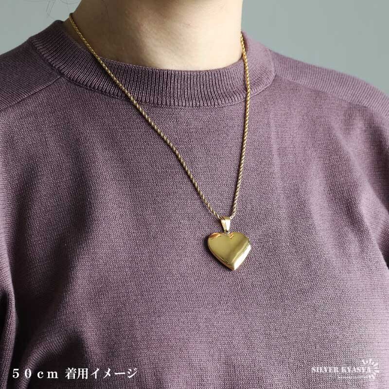 ステンレス ロケットネックレス ロケットペンダント ハートネックレス 写真 記念 思い出 ハワイアンネックレス ロープチェーン ゴールドネックレス 18KGP ピンク シルバー ツイストチェーン 男女兼用 金属アレルギー対応