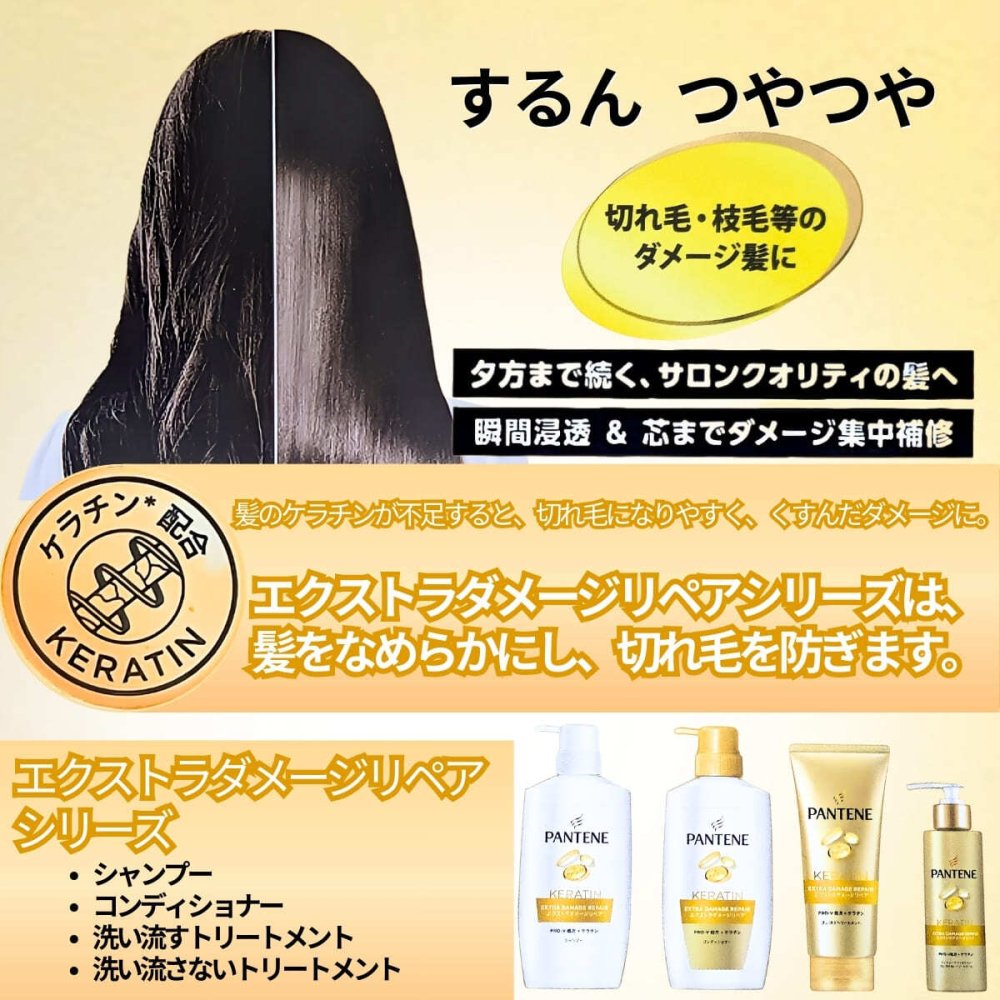 パンテーン　エクストラダメージリペア　トリートメント　300g x 2本　洗い流すトリートメント　ケラチン配合 枝毛や切れ毛のダメージに　ヘアーケア　スタイリング　#42679　まとめ買い　ストック