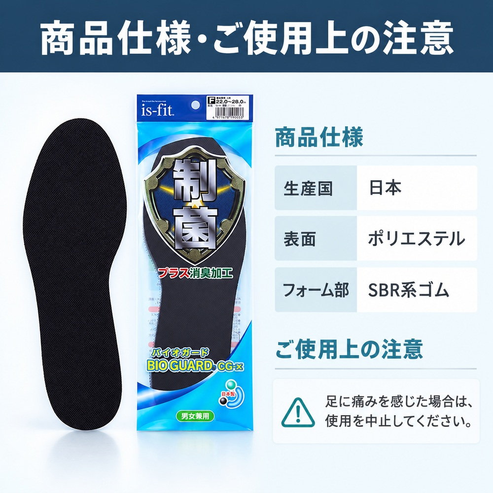 インソール 抗菌 消臭 22-28cm 男女兼用 フリーサイズ 強力消臭 足の臭い 対策 足の臭い消し 靴の臭い 靴の匂い消し 靴の中敷き 足臭い対策 脱臭 防臭 速乾 蒸れない 湿気