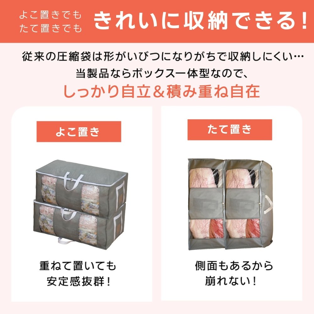 圧縮袋 掃除機不要 圧縮収納ボックス 専用吸引機付き 大容量 9点セット ファミラ 衣類圧縮袋 布団圧縮袋 収納ボックス 圧縮パック 衣類 布団 毛布 服 ぬいぐるみ 衣替え 省スペース 簡単収納 クローゼット 押入れ 収納 衣類収納 布団収納 竹炭シート付き 防ダニ 防カビ 掃除機のいらない圧縮収納ボックス